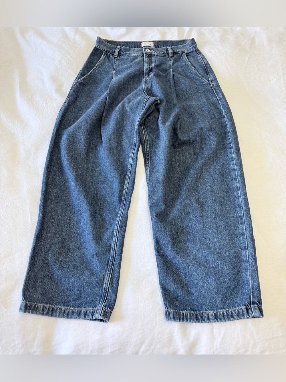 Everlane | SZ 27 | The High Rise Pleated Jean Denim Trouser Pants Medium Rinse